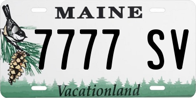 ME license plate 7777SV