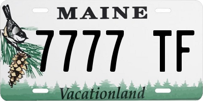 ME license plate 7777TF