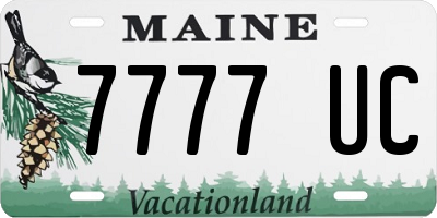 ME license plate 7777UC