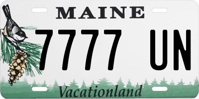 ME license plate 7777UN