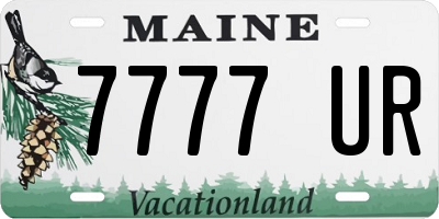 ME license plate 7777UR