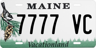ME license plate 7777VC