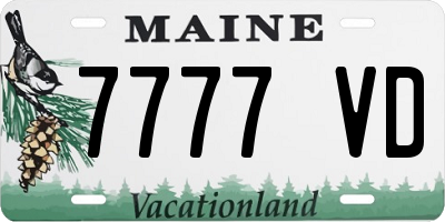 ME license plate 7777VD