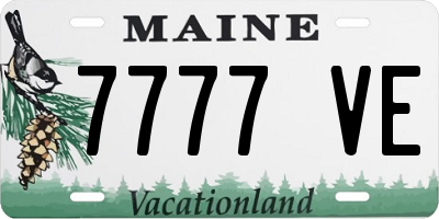ME license plate 7777VE