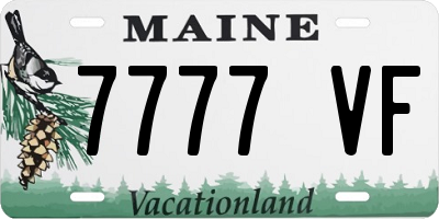 ME license plate 7777VF