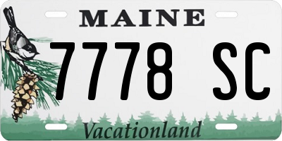 ME license plate 7778SC