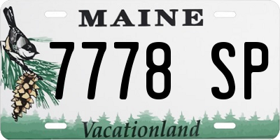 ME license plate 7778SP