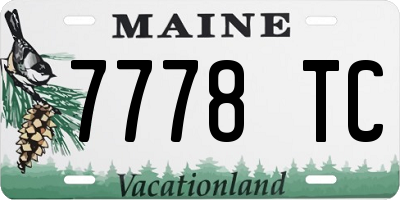 ME license plate 7778TC