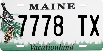 ME license plate 7778TX