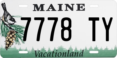 ME license plate 7778TY