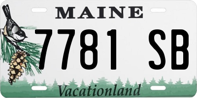 ME license plate 7781SB