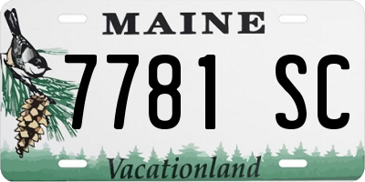 ME license plate 7781SC
