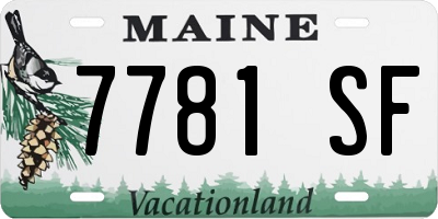 ME license plate 7781SF