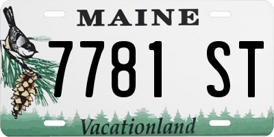 ME license plate 7781ST