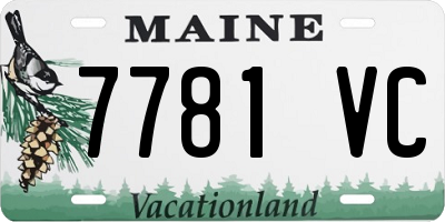 ME license plate 7781VC