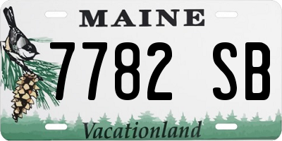 ME license plate 7782SB