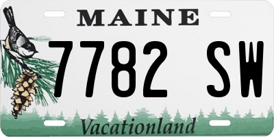 ME license plate 7782SW
