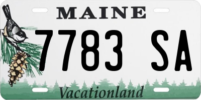 ME license plate 7783SA