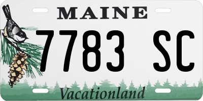 ME license plate 7783SC