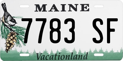 ME license plate 7783SF