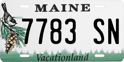 ME license plate 7783SN