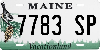 ME license plate 7783SP