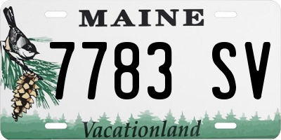 ME license plate 7783SV