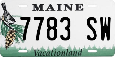 ME license plate 7783SW