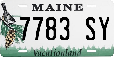 ME license plate 7783SY