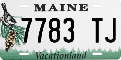 ME license plate 7783TJ