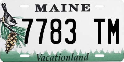ME license plate 7783TM