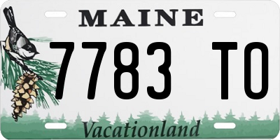 ME license plate 7783TO