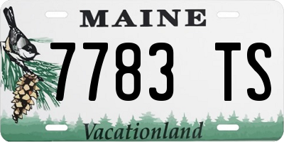 ME license plate 7783TS
