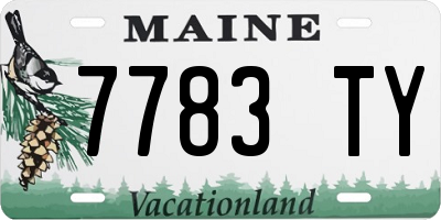 ME license plate 7783TY