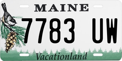 ME license plate 7783UW