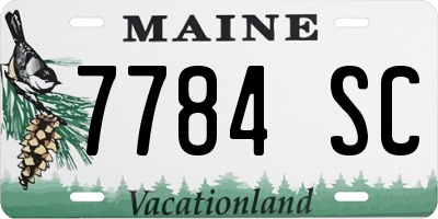 ME license plate 7784SC