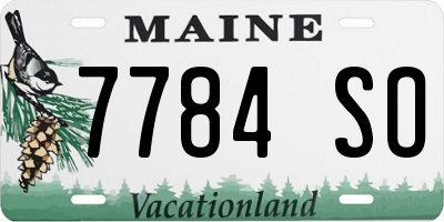 ME license plate 7784SO
