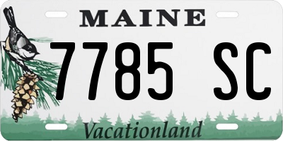 ME license plate 7785SC