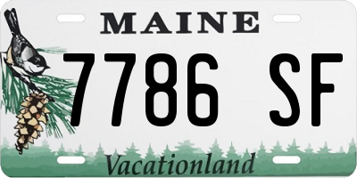 ME license plate 7786SF