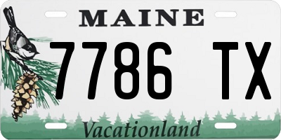 ME license plate 7786TX