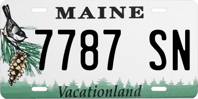ME license plate 7787SN