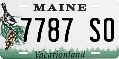 ME license plate 7787SO