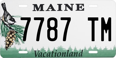 ME license plate 7787TM