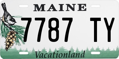 ME license plate 7787TY