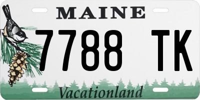 ME license plate 7788TK