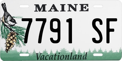 ME license plate 7791SF