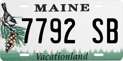 ME license plate 7792SB