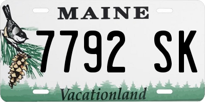 ME license plate 7792SK