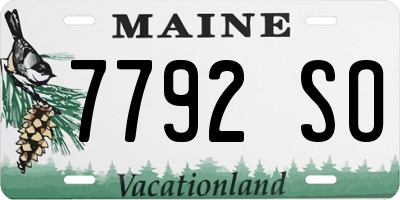 ME license plate 7792SO