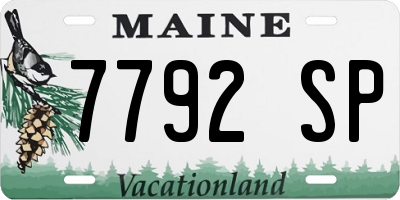 ME license plate 7792SP